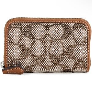 Coach Crystal Signature Jacquard Essential Small Card Wallet - New